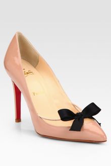 Christian Louboutin Patent Leather Bow Pumps - Lyst