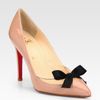 Christian Louboutin Patent Leather Bow Pumps in Pink (nude) - Lyst