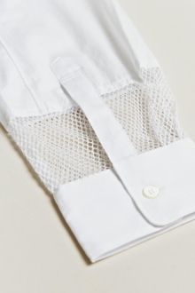 Comme Des Garçons Borad Stripe Ester Mesh Cuff Shirt - Lyst