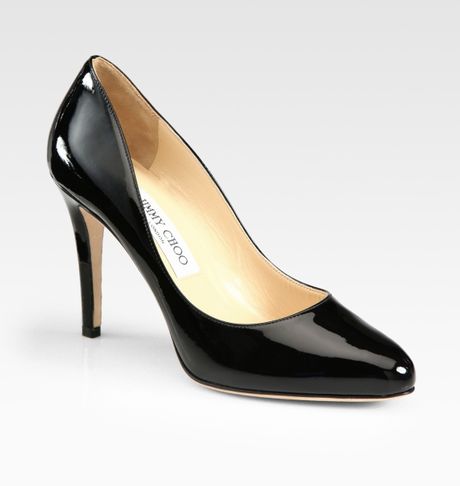 Jimmy Choo Vikki Patent Leather Pumps in Black - Lyst