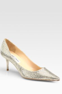 Jimmy Choo Aurora Glittercoated Leather Pumps - Lyst