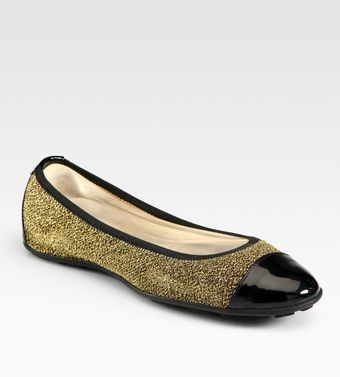  Winnie Twotone Patent Mixedmedia Ballet Flats 