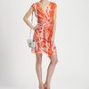 Milly Madeira Silk Ruffle Dress in Orange (black) - Lyst