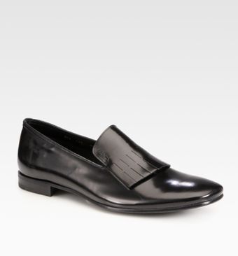 Prada Spazzalato Slipon Kiltie Loafers - Lyst