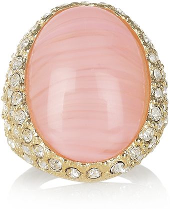 Kenneth Jay Lane 22karat Goldplated Crystal Ring - Lyst