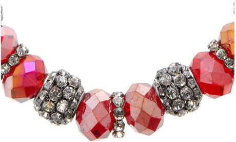 Mikey Crystal Large Bead Necklace in Multicolor (red) - Lyst