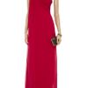 Notte By Marchesa Crystalembellished Silksatin Gown in Red - Lyst
