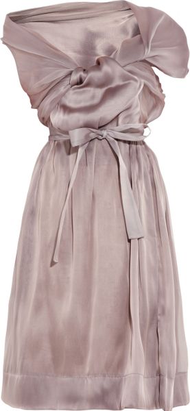 Vivienne Westwood Gold Label Riding Asymmetric Silkorganza Dress in Gray (mauve) - Lyst