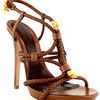 Alexander Mcqueen Braided High Heel Sandal in Brown - Lyst
