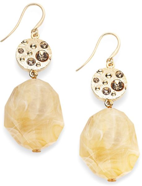 Hue Glass Topaz Bead Earrings in Gold - Lyst