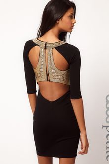 ASOS Collection Asos Petite Exclusive Bodycon Dress with Embellished Back - Lyst