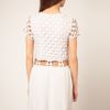 Asos Collection Asos Crochet Village Fit and Flare Dress in Yellow - Lyst