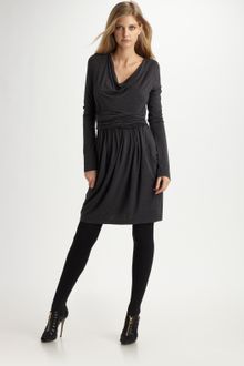 DKNY Long Sleeve Drape Neck Dress - Lyst
