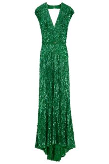 Elie Saab Cap Sleeve Vneck Beaded Dress  - Lyst