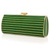 Elie Saab Large Striped Clutch in Green - Lyst