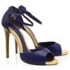Elie Saab Peep Toe Ankle Strap Sandals in Blue - Lyst