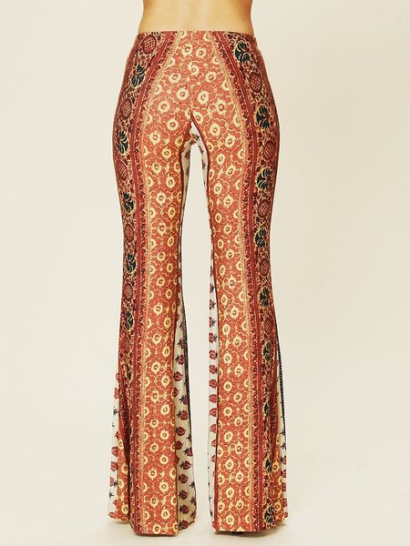 star print bell bottoms