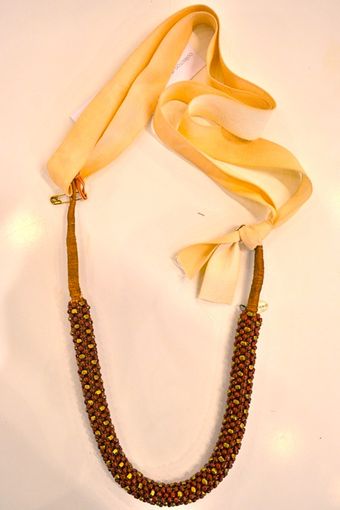 Beaded Necklace with Optional Silk Strap 