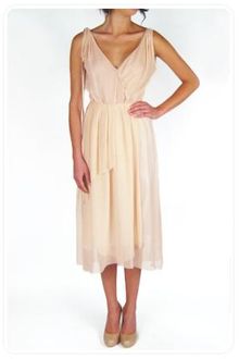 Girl. By Band Of Outsiders Corinne Tiered Long Dress in Nude Silk Georgette - Lyst