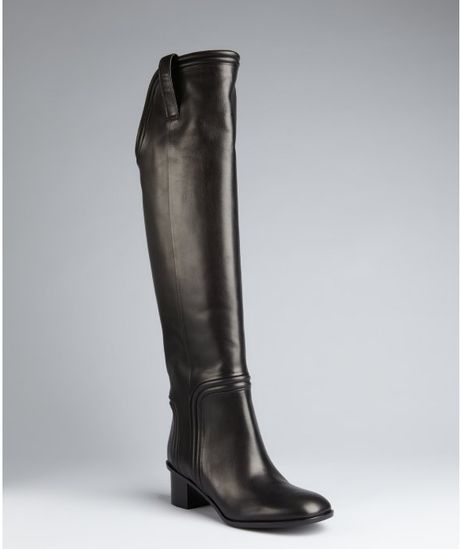 Gucci Black Leather Tall Riding Boots in Black | Lyst