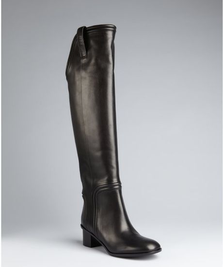 Gucci Black Leather Tall Riding Boots in Black - Lyst