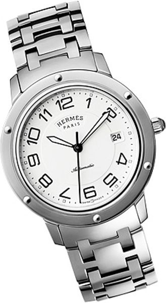 Hermes Clipper Automatique Classique in Silver - Lyst