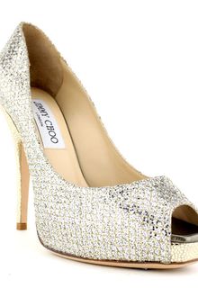 Jimmy Choo Glitter Comet Peep Toe Pump - Lyst