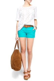 Mango Embroidery Lines Cotton Blouse - Lyst