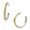 Michael Kors Horn Hoop Earrings in Beige (silver) - Lyst