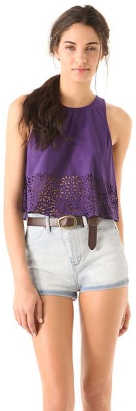Mink Pink Petal Punch Faux Suede Tank - Lyst