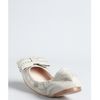 Miu Miu Grey Leather Stitched Detail Bow Flats in Gray (grey) - Lyst
