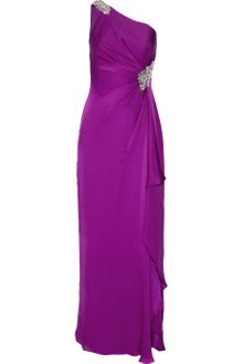 Notte By Marchesa Embellished Oneshoulder Silk Dress - Lyst