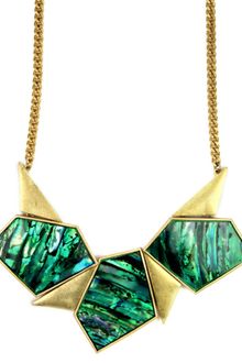 Rachel Roy Gold Tone Teal Geometric Frontal Necklace - Lyst