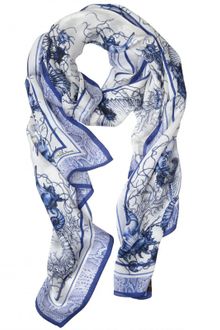 Roberto Cavalli Submarine Print Silk Chiffon - Lyst