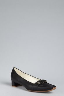 Tod's Black Leather Square Pointy Toe Square Heel Loafers - Lyst
