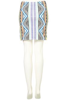 Topshop Aztec Ombre Bodycon Skirt - Lyst