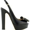 Valentino Black Slingback Open Toe Studded Pump in Black - Lyst