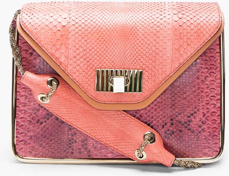Chloé Paprika Python Skin Shoulder Bag in Orange (gold) - Lyst