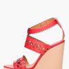 Chloé Red Laser Cut Wedges in Red - Lyst