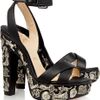 Christian Louboutin Exvota 140 Metalappliqué Leather Sandals in Black - Lyst