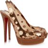 Christian Louboutin Ginza 140 Cutout Leather Slingbacks in Brown (bronze) - Lyst