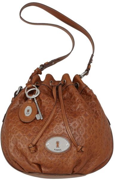 fossil embossed leather bag