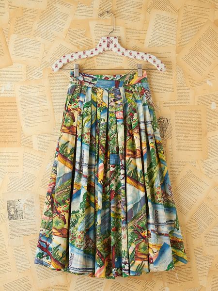 Free People Vintage Printed Souvenir High Waisted Skirt in Multicolor (multi) - Lyst