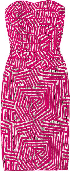 Hervé Léger Patterned Bandage Dress in Purple (pink) - Lyst