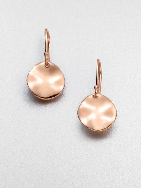 Ippolita 18k Gold Sterling Silver Hammered Disc Earrings in Pink (rose) - Lyst