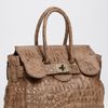 Liebeskind Gloria Croc Embossed Satchel in Brown (stone) - Lyst