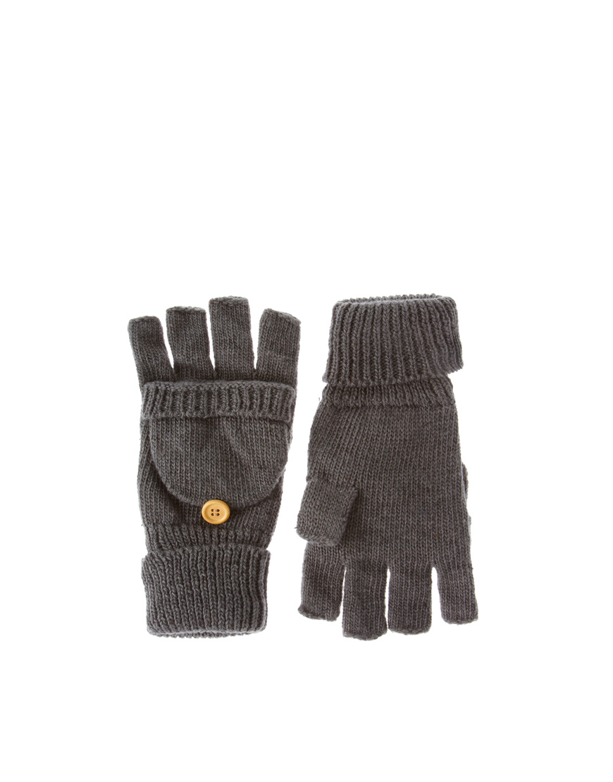 Love Asos Flecked Hood Fingerless Gloves in Gray for Men (grey) Lyst