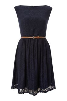 Madam Rage Madam Rage Belted Sleeveless Dress - Lyst