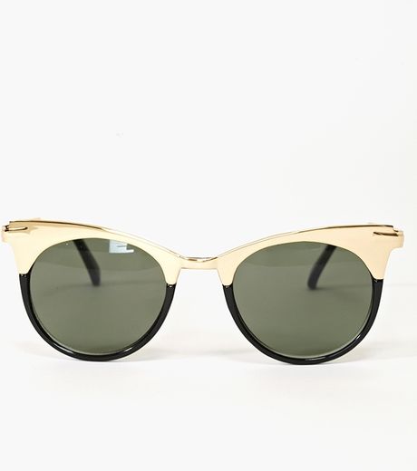 Nasty Gal Metal Head Shades in Gold (black) - Lyst