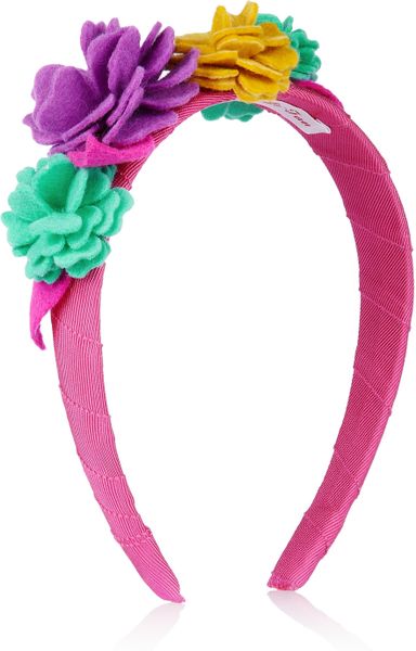 Olympia Le-tan Grosgrain and Felt Flower Headband in Pink - Lyst